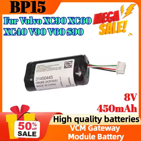 BP15 31450445 GBQ6E 8V 450mAh Battery for Volvo XC90 XC60 XC40 V90 V60 S90 Replacement VCM Gateway M