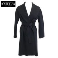 S max Mara Black 42124 Messi Pure Virgin Wool Double Face Coat Size 36
