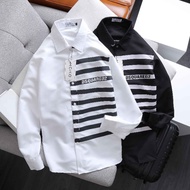 Squared2 Horizontal Stripe Long Sleeve Shirt For Men And Women