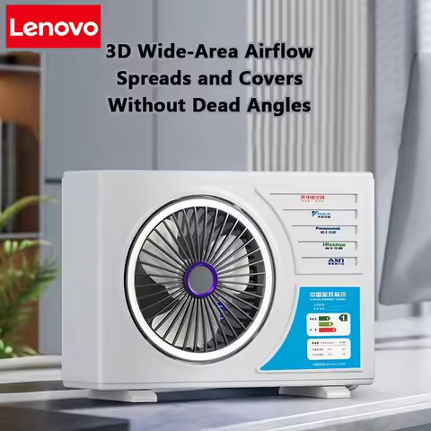 Lenovo Air-conditional Rechargeable Table Fan Portable Small Fan For Student Dormitory Computer Summ