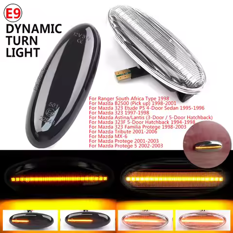Dynamic LED Turn Signal Side Marker Blinker Light For Mazda Ranger B2500 323 Etude P5 4-Door Sedan 3