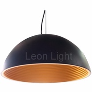 Leon Light โคมไฟห้อยฝาชีดำทอง40เซน รุ่น พร้อมหลอดแสงวอร์ม 15วัตต์รุ่น GLC4015