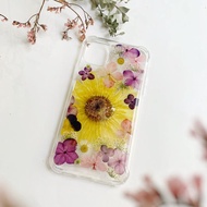 太陽花 乾燥花手機殼押花手作手機殼