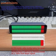 Stereo Level Meter Glass Front Panel Dual 32-bit LED Automatic Gain Control AGC