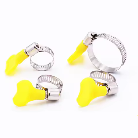 5 Pcs Homebrew Pipe Clamp Fit 6mm O.D ~ 32mm O.D Tube Plastic Handle Stainless Steel Butterfly Hose 