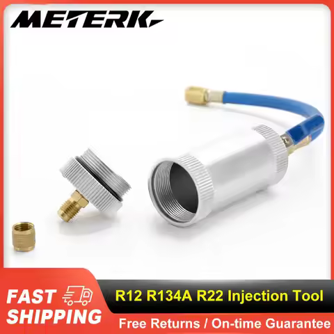 R12 R134A Air Conditioning Car Oil Injection Dye Injection Tool 2 Ounce 1/4" Pure Liquid Oil Coolant