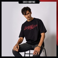 DAVIE JONES [ Love & Rhyme ] เสื้อยืด Logo Oversized Fit T-Shirt LG0142 สีดำ