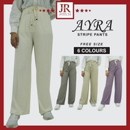 [JRS] Ayra Stripe Pants Korean Mix Cotton Soft Stretchable Ironless By JR Stitch Sdn Bhd