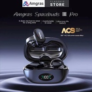 Amgras Spacebuds Ⅲ Pro TWS Bluetooth Earphone Bone Conduction earbud LED Display Sport Earphones Wir