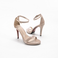 MellowCo รองเท้าส้นเข็มหนังแก้วรัดข้อ สูง 4 นิ้ว รุ่น Call Me Camellia 18-2868