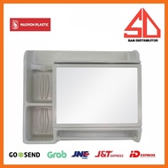 Maspion MC-5 Mirror Box wall Cabinet Multipurpose Mirror Glass Soap Box+Tissue Holder
