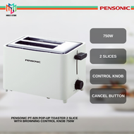 Pensonic PT-929 Pop-up Toaster 2 Slice with browning control knob 750W - PT929