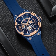 MINIFOCUS Fox Genuine Casual Waterproof Quartz Watch Floating Hollow Style Hollow Surface Men's Watc