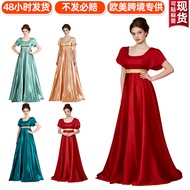 19th Century Victorian Style Satin Retro Prom Photography Dress