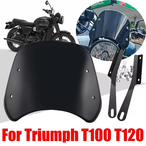 For Triumph Bonneville T100 T120 T 100 120 Motorcycle Accessories Retro Windscreen Windshield Wind S