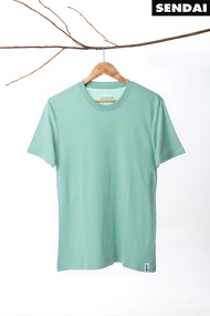 Sendai เสื้อยืดคอกลม Cotton สีเขียวมิ้นทื