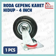 4 Inch Rubber Trolley Wheels 4 Inch Trolley Wheels 4 Inch Rubber Wheels Swivel (Live) 1 set (4pcs)