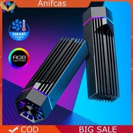 RGB SSD Case Heatsink Aluminum Alloy JMS583 10Gbps External SSD Case with Cooling Fan High Speed for