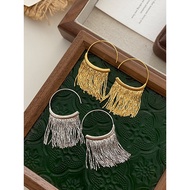 earring for women pearl earring earring Light Luxury Fashion Temperament Unique Metal Tassel Earring