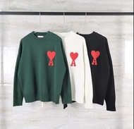 Ami Paris 2022Ami de Coeur愛心刺繡  針織圓領毛衣