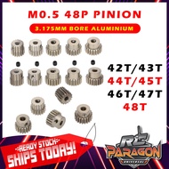 Surpass Hobby 48P 48DP M0.5 42T-48T Pinion Gear Aluminium Set for RC Car 3.175mm Shaft Motor