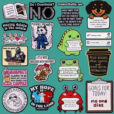 I'm not a robot Funny Quotations Enamel Pin Frog Badges Lapel Pins for Backpacks Book Brooch for Clo