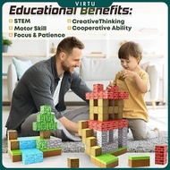 BLB Educational Magnetic Building Blocks for Children 3D DIY Magnetic Blocks 100 PCS - BBL3D