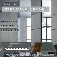 Walltec 300cm Solid PVC Wall Panel Type C / 3D Wall Decoration DIY / Panel Hiasan Dinding Moden DIY