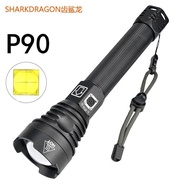 Flashlight Outdoor Strong Light Waterproof Rechargeable LED Display Cross-Border XHP90 Power High Po