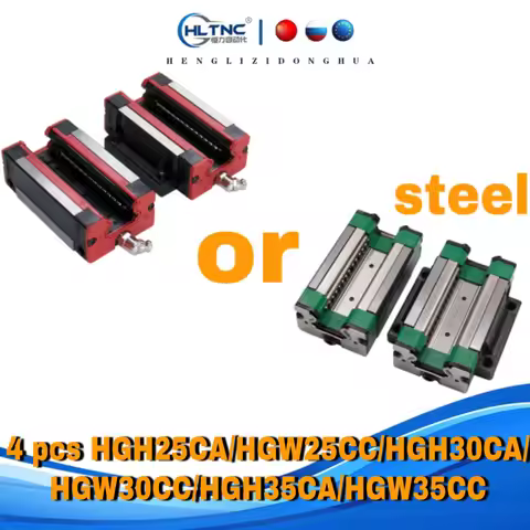 4 pcs HGH25CA /HGW25CC /HGH30CA/HGW30CC HGH35CA HGW35CC linear block Steel block linear bearing for 