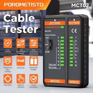 POROMETISTO MCT02 Network Cable Tester 8P/6P/4P/2P Cable Lan Tester Networking  Ethernet Wire Tester