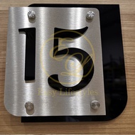 STAINLESS STEEL MODERN HOUSE NUMBER PLATE, NOMBOR RUMAH TERKINI 3 LAYERS