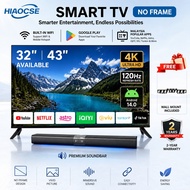 HIAOCSE 32/43inch Android Smart TV 4K 120hz Google TV Digital TV MYTV 32inch Smart TV DVB-T2 Netflix