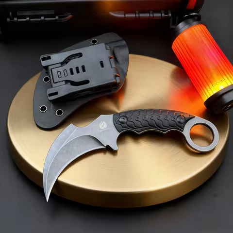 STRIDER - Compact mini claw knife, equipped with protective K sheath, a camping and exploration emer
