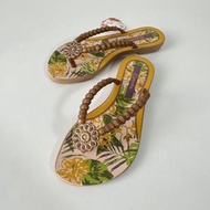 Grendha 女生 拖鞋 巴西尺寸33/34（可愛串珠 夾腳拖鞋－黃色）