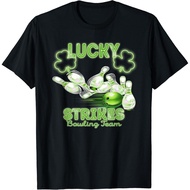 Lucky Strikes Matching bowling team Adult T-shirt ST. Patrick's DAY shirt Fashion Tops for Boys and 
