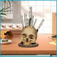 Kitchen Knives Holder Skeleton Skull Knives Block Holder Scary Party Storage Rack Decoration Horror 