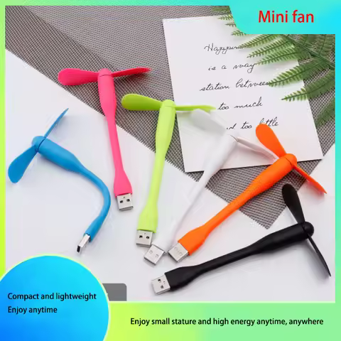 Mini USB Fan Flexible Bendable For Power Bank Laptop PC AC Charger Portable Hand For Computer Summer