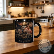 Luka Modrić Croatia Maestro Mug Dark Blue Collage with Player Portraits & Trophies - Midfield Genius