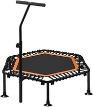 Trampette 50 In Folding Trampoline, Bouncing Bed With Adjustable Armrests, Suitable For Aerobic Exercise In Indoor Garden Gym For Adults Kid, Load 300kg