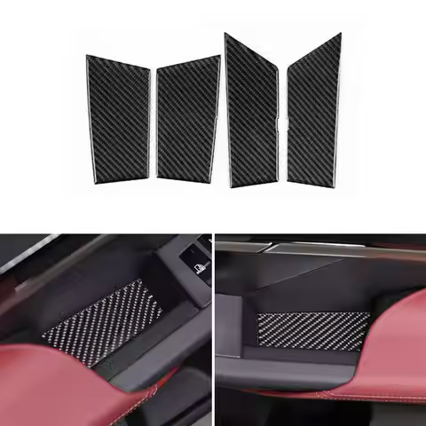 Soft Carbon Fiber Car Interior Door Storage Slot Mats Protection Cover Trim Accessories For BMW 5 Se