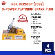 【100% ORIGINAL】NGK BKR6EGP (7092) / NGK BPR5EGP (7082) G-Power PLATINUM SPARK PLUG -WIRA/ WAJA/ SATR