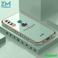 YiaMia โทรศัพท์สำหรับ Huawei Y6P 2020 Y6 2019 Y7A Y7 2019 Y7 Pro 2019 Y9 2019 Y9 Prime 2019 Y9S Luxury Electroplating Maple Leaf โทรศัพท์กรณี TPU ซิลิโคนฝาครอบโทรศัพท์