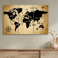 Multipanel Wall Decoration World Map Map