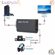 LUOYAO1 Adapter, 480i/480p/576i HD Cable Converter, Plug and Play 3.5mm Audio Output PS2 to HDMI Gam