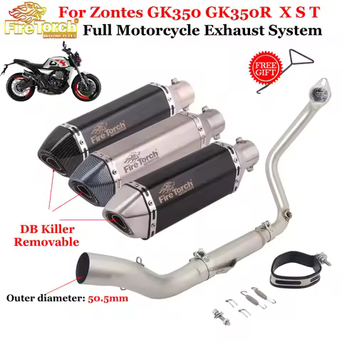 Slip-On For Zontes GK350 GK350R GK 350 X S T Full Motorcycle Exhaust System Escape Modify Front Link