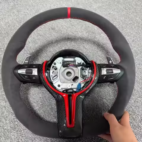 Customized Suede Car Steering Wheel For BMW F20 F30 F15 F07 F01 F82 E90 M3 M5 M6 F39 F31 X5 E70 X3 F