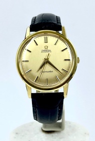 亞米加金海馬 ( 165003型號 ) 原裝金面、18K黃金皮帶錶(34 mm)、552自動機芯、送代用皮帶連扣 OMEGA - Seamaster ( 165003 ), Original Dial