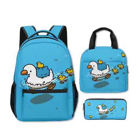 Classic Popular Funny Bugcat Capoo 3D Printed 3pcs/Set School Bags Travel Notebook Backpack portable