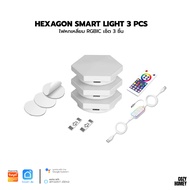 Tuya Hexagon Smart Light ไฟหกเหลี่ยม ลายรังผึ้ง เชื่อม Google Assistance ไฟแต่งห้อง แต่งโต๊ะคอม โต๊ะ